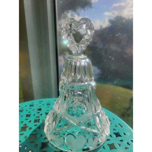 Vintage Echt Bleikristall Lead Crystal Heart Bell Made in West Germany 7”T - Picture 2 of 9